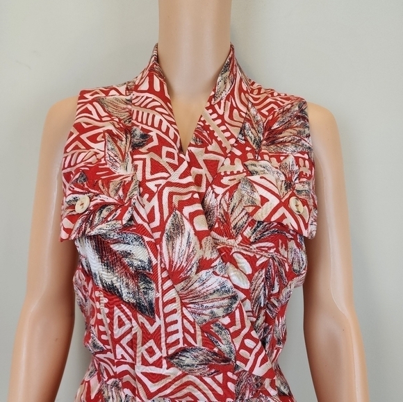 JSJ Red Floral Sleeveless Jumpsuit - Picture 6 of 11